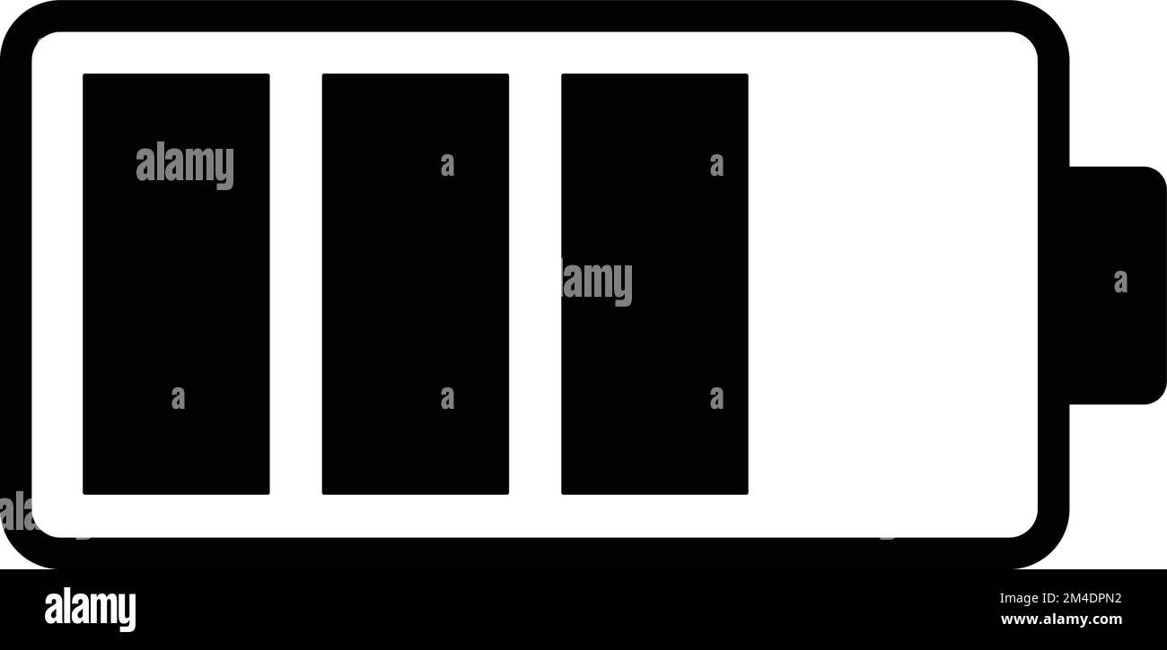 Battery charge indicator icon. High level battery energy. Alkaline
