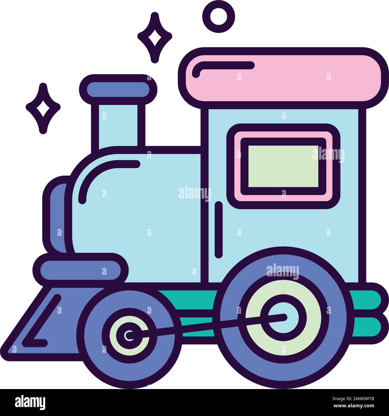 Cute cartoon train line hi-res stock photography and images - Alamy