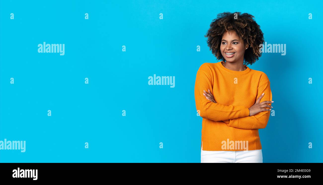 Excited happy black woman hi-res stock photography and images - Alamy