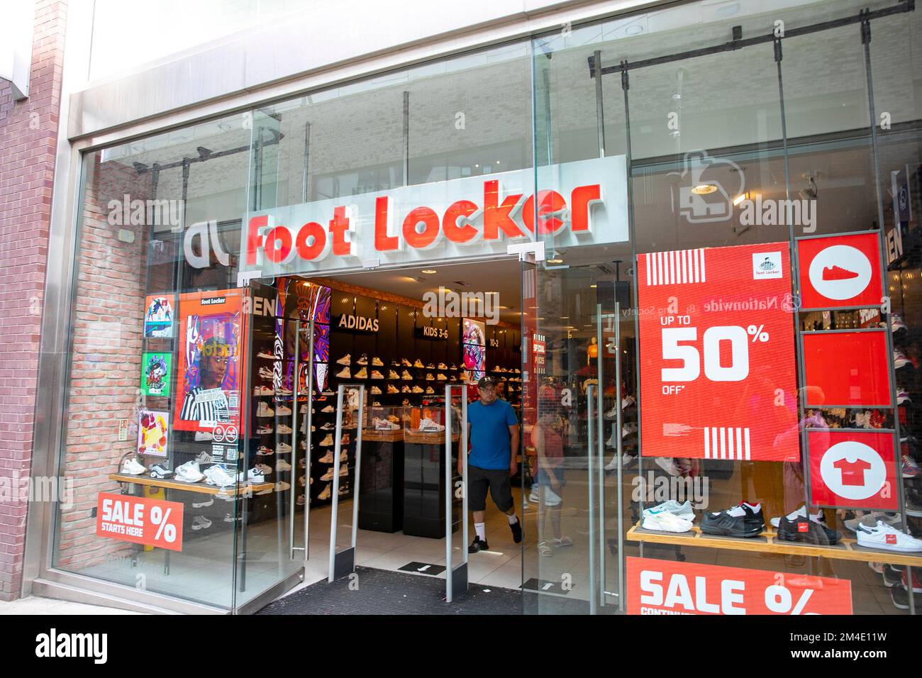 Foot Locker shoe store in Bury town centre,Greater Manchester, England,UK,2022 Stock Photo