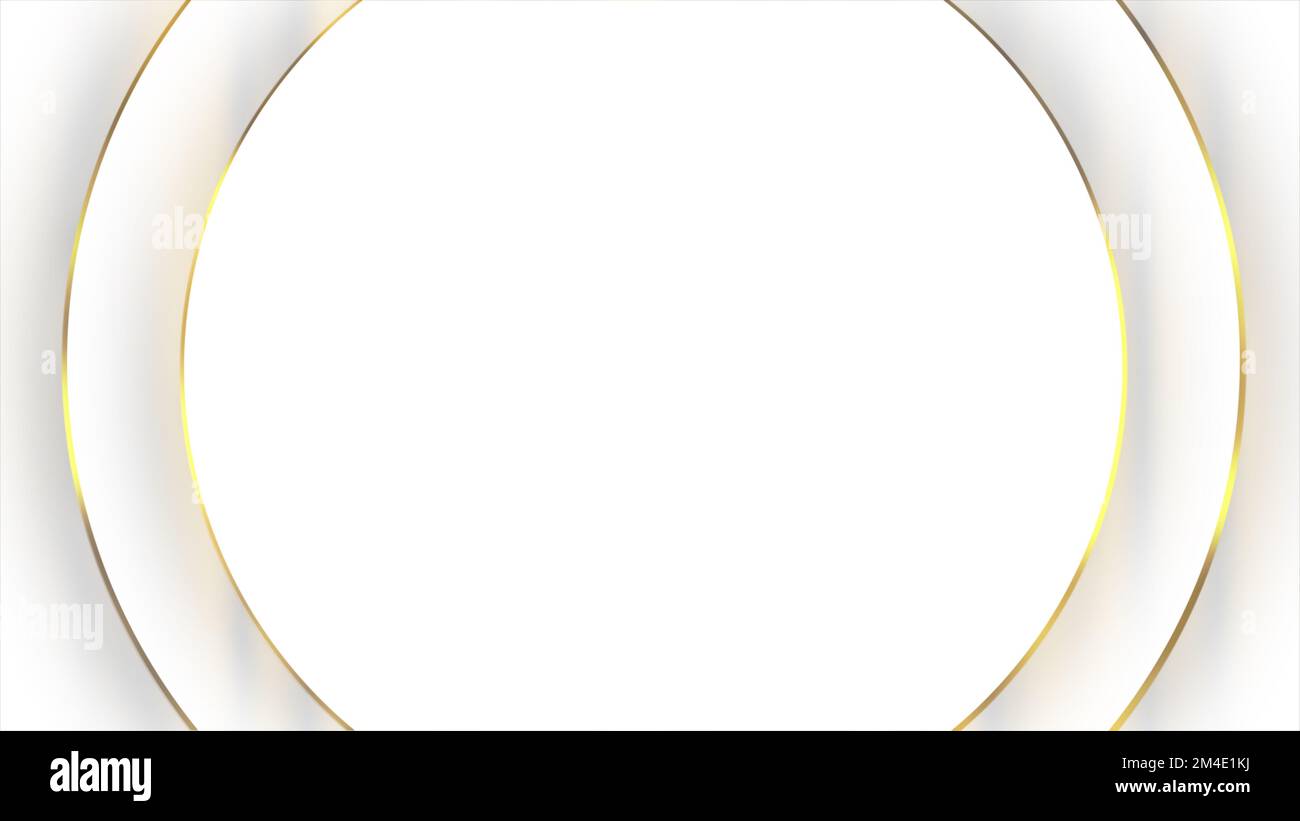white luxury circle background and gold lines.3d illustration Stock ...