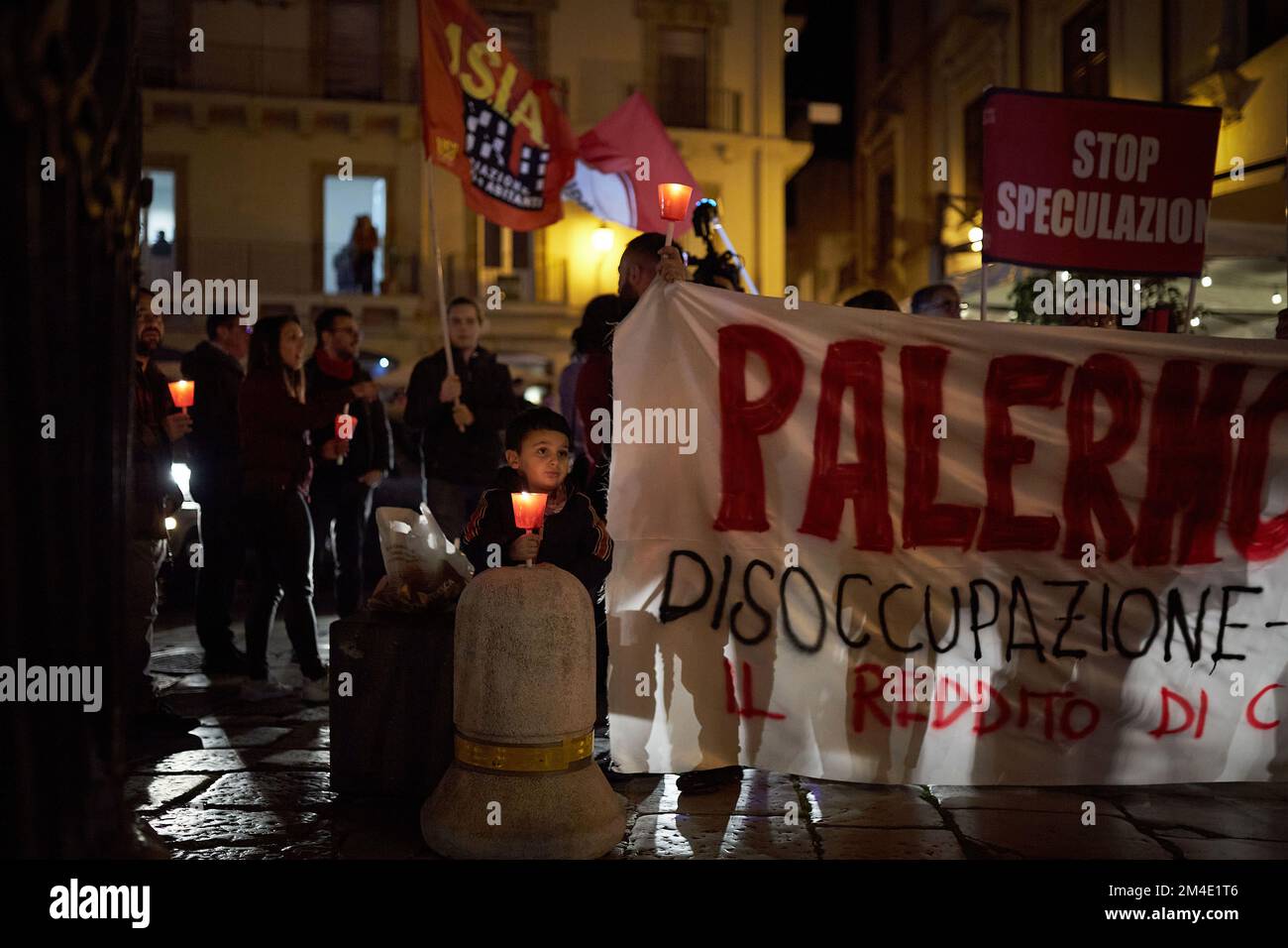 Palermo, Sicily, Italy. 20th Dec, 2022. Torchlight procession through