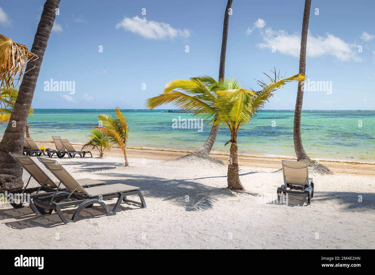 Bavaro Tropical beach in Punta Cana, Caribbean sea, Dominican Republic Stock Photo