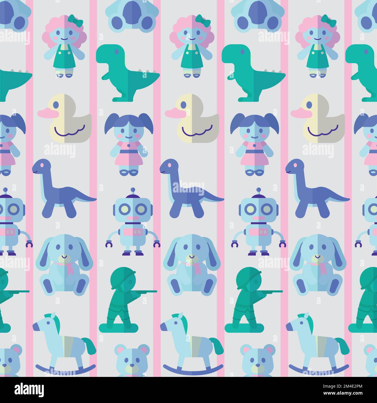 Seamless pattern background with toy icons Vector Stock Vector