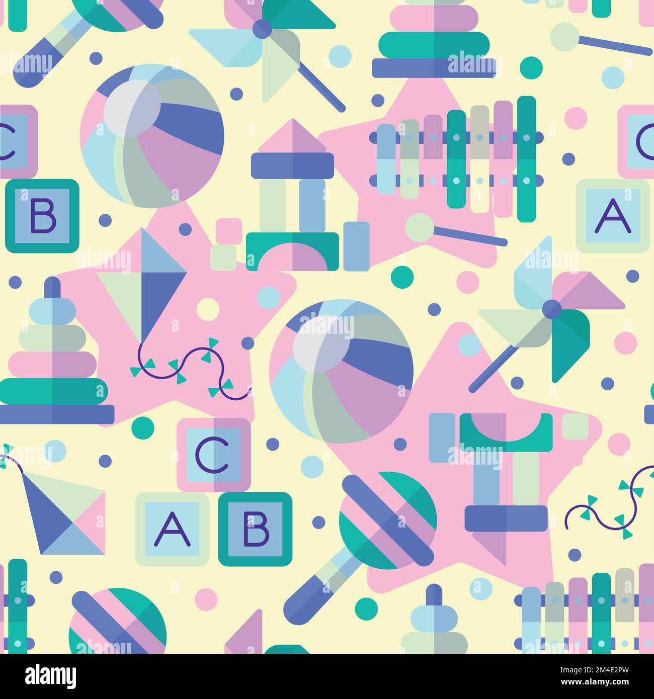 Seamless pattern background with toy icons Vector Stock Vector Image ...
