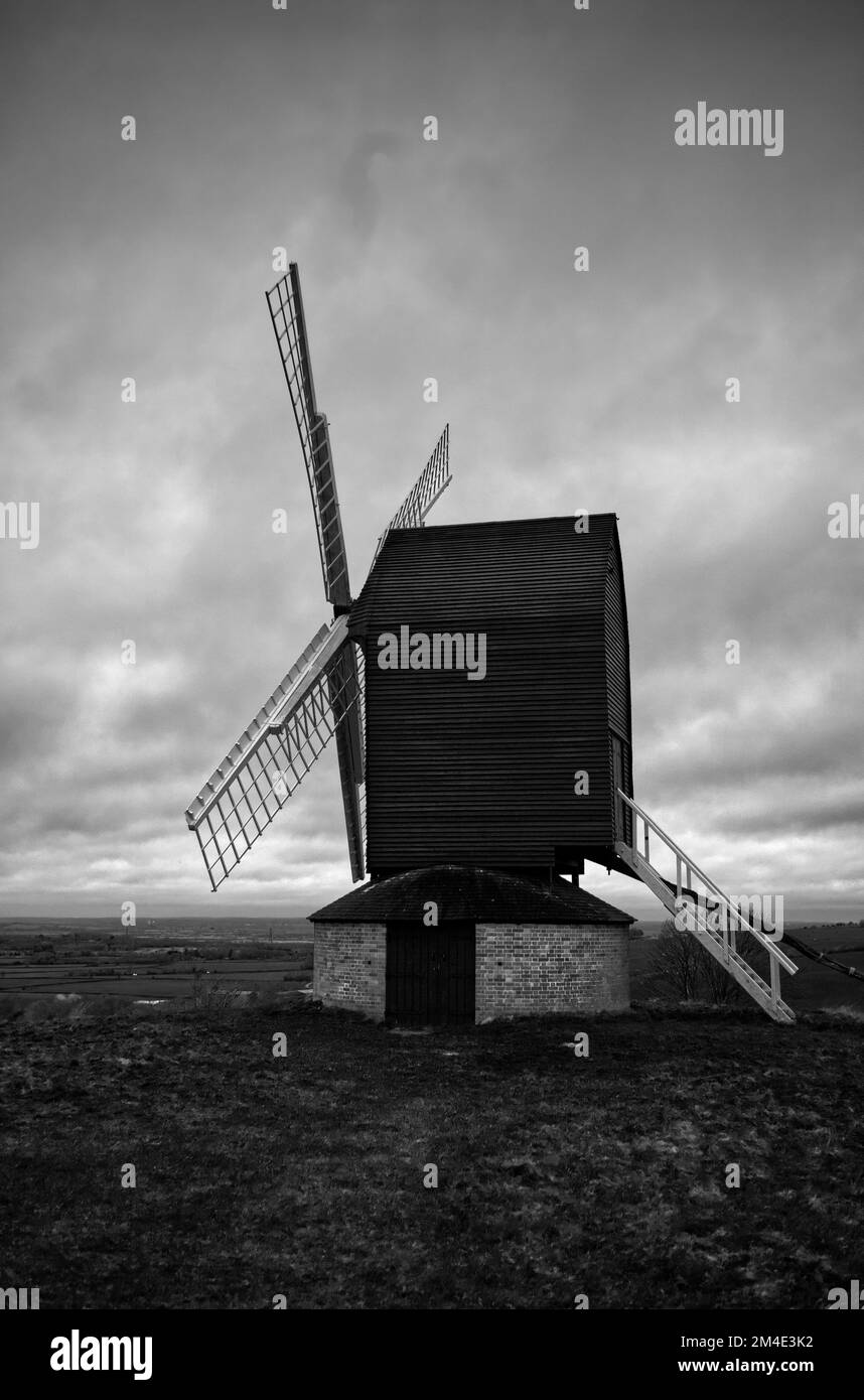 Brill Windmill, a Post Mill at Brill Hill on the border of Buckinghamshire and Oxfordshire in England Stock Photo