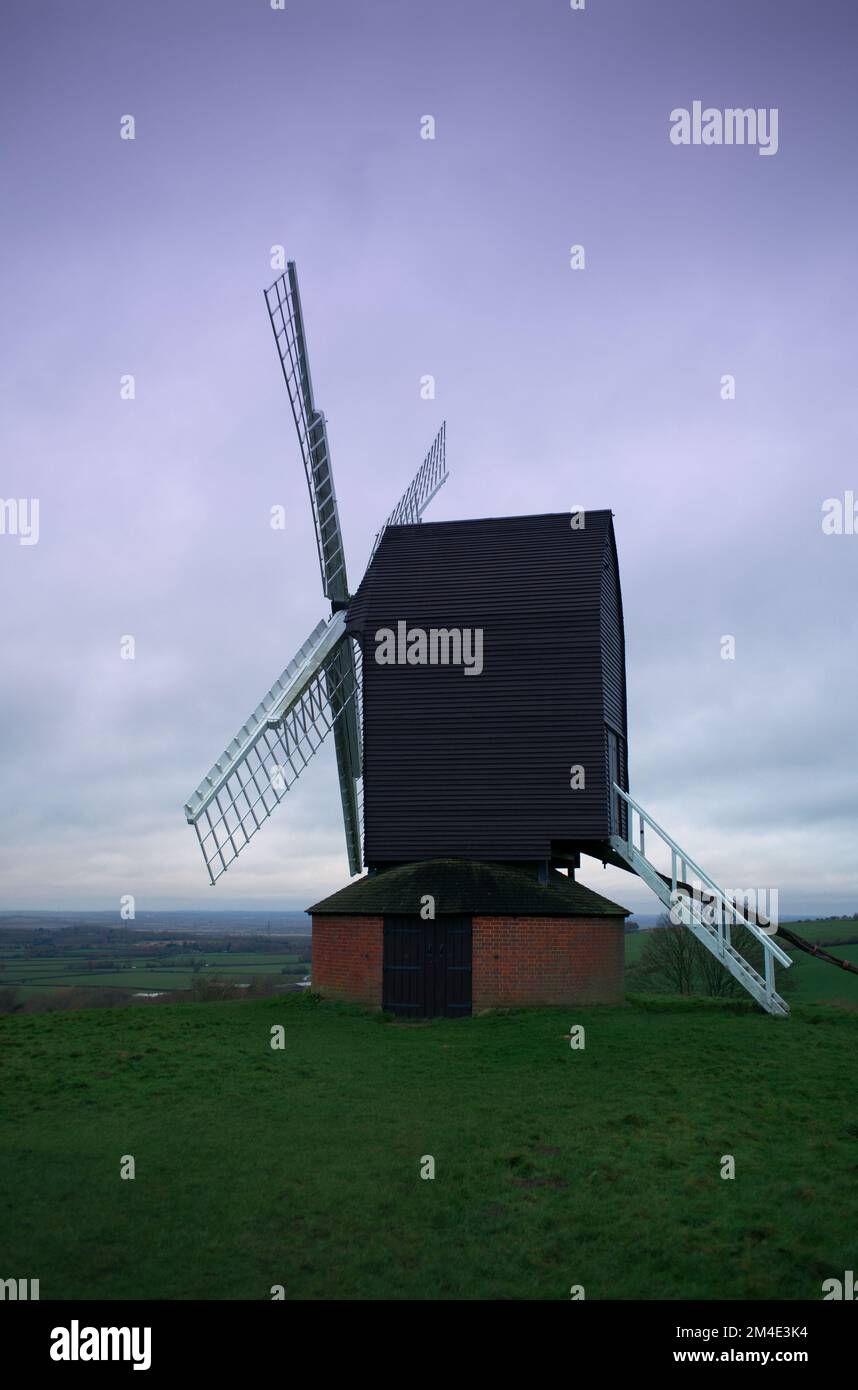 Brill Windmill, a Post Mill at Brill Hill on the border of Buckinghamshire and Oxfordshire in England Stock Photo