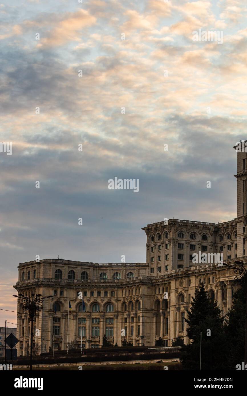 Detail of Palace of the Parliament, Bucharest, Romania Stock Photo