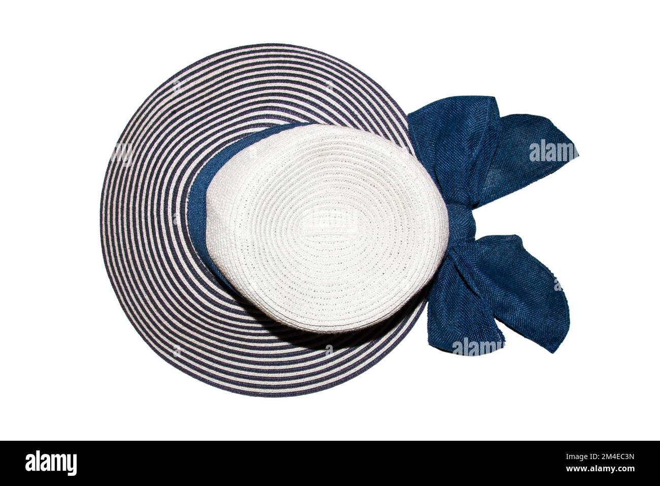 bright summer straw hat isolated on white background Stock Photo - Alamy