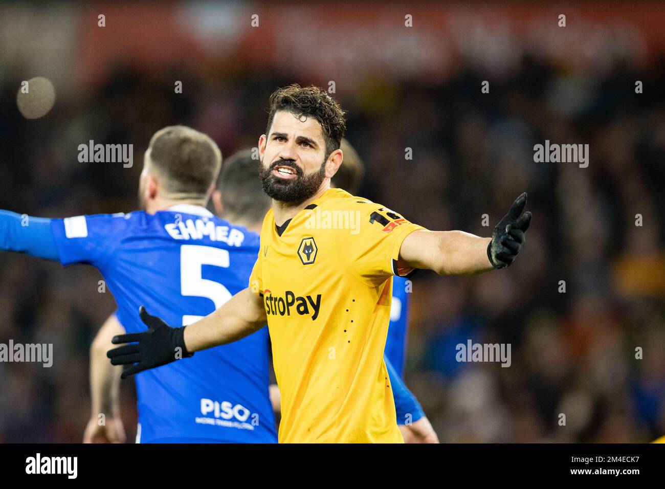 Diego Costa of Wolves during the Carabao Cup 4th Round match between Wolverhampton Wanderers and Gillingham at Molineux, Wolverhampton on Tuesday 20th December 2022. (Credit: Gustavo Pantano | MI News) Credit: MI News & Sport /Alamy Live News Stock Photo