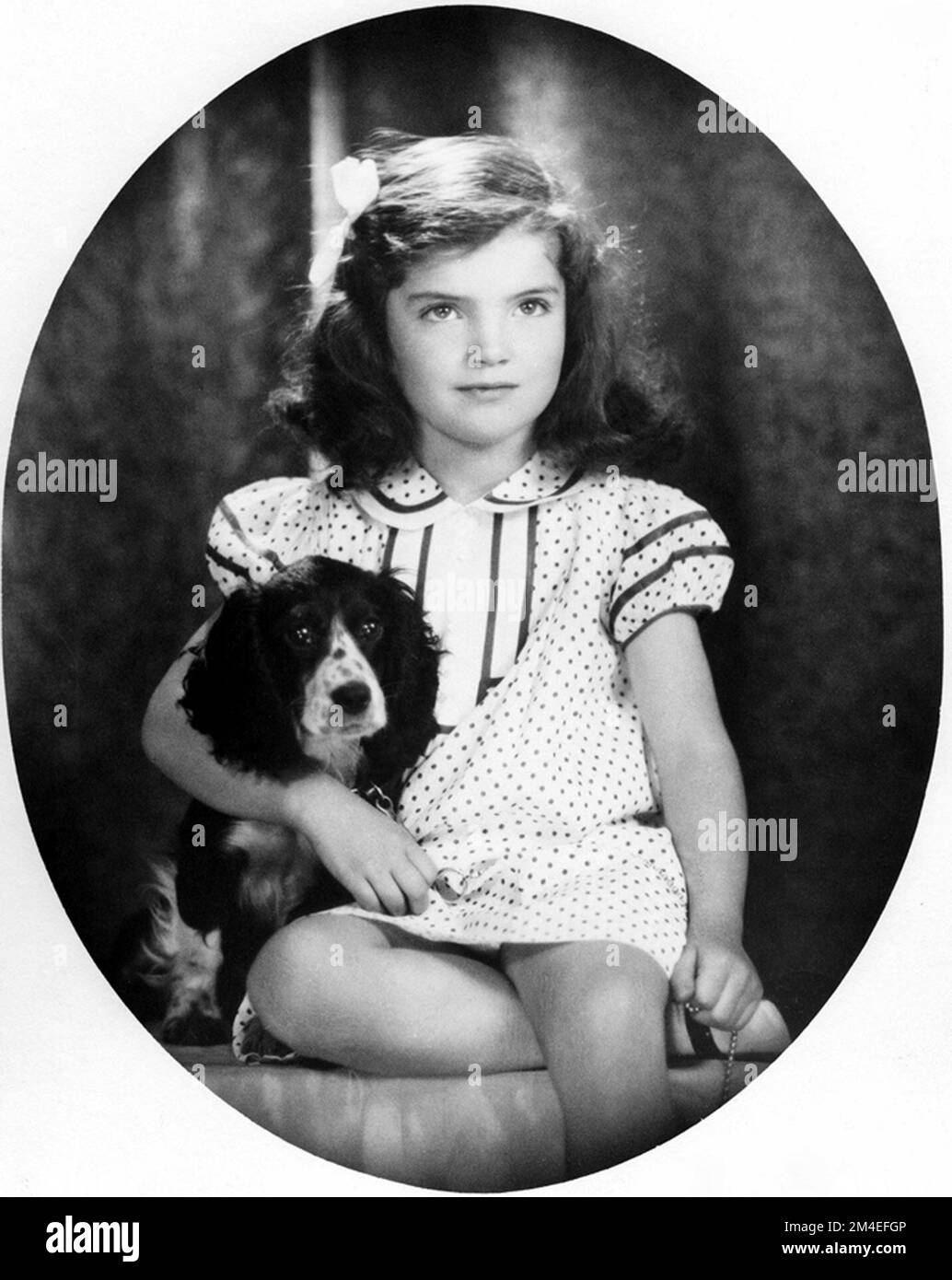 The wife and First Lady of President John F Kennedy, Jacqueline Bouvier as a 6 yr old in 1935. Photograph by David Berne, in the John F. Kennedy Presidential Library and Museum, Boston. Stock Photo