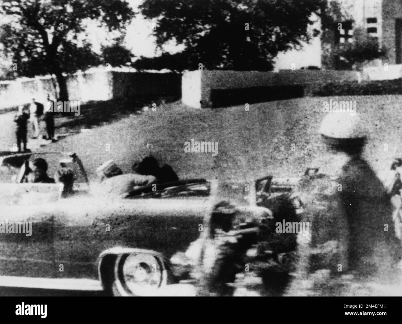 Polaroid photo by Mary Moorman taken a fraction of a second after the fatal shot during teh assassination of President John F Kennedy in Dallas, Texas on the 22rd November 1963. The photo shows Kennedy clearly reeling to his left. His wife Jackie has already turned to him as he had already been hit by one bullet in the back before the second hit him in the head. Stock Photo