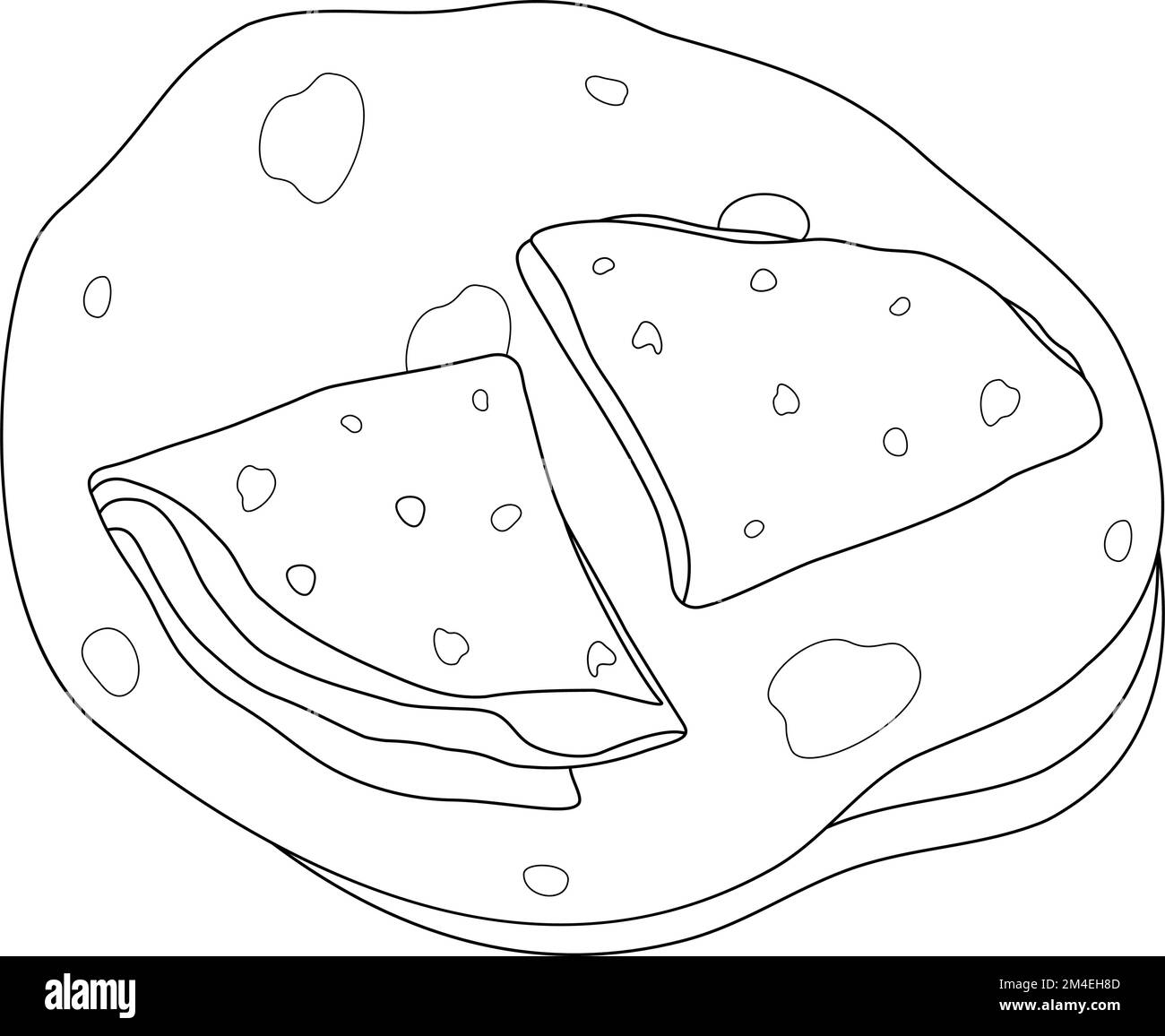 Triangle folded and unfolded cornmeal tortillas. Traditional Latin