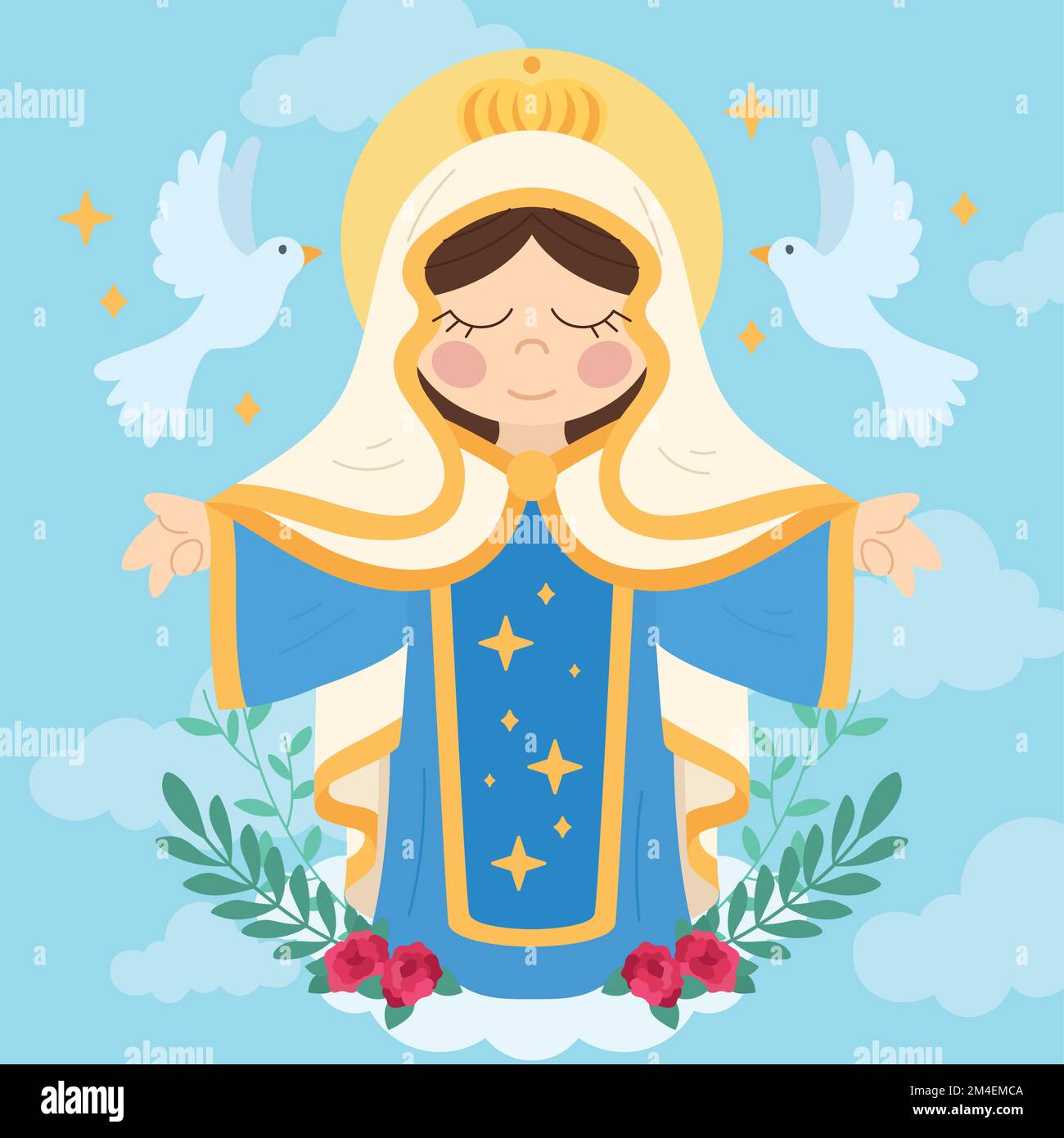 Isolated Cute Virgin Mary Character Vector Stock Vector Image Art Alamy Isolated Cute Virgin Mary Character Vector Stock Vector Image Art Alamy