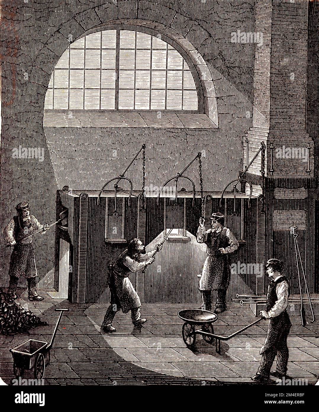 Puddling furnace, 19th century illustration Stock Photo - Alamy
