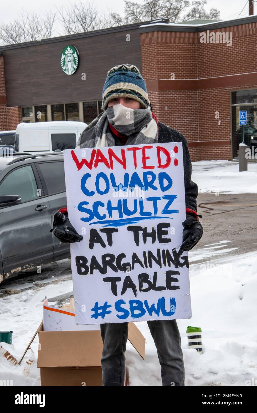 St. Anthony, Minnesota. Starbucks workers across the country strike to