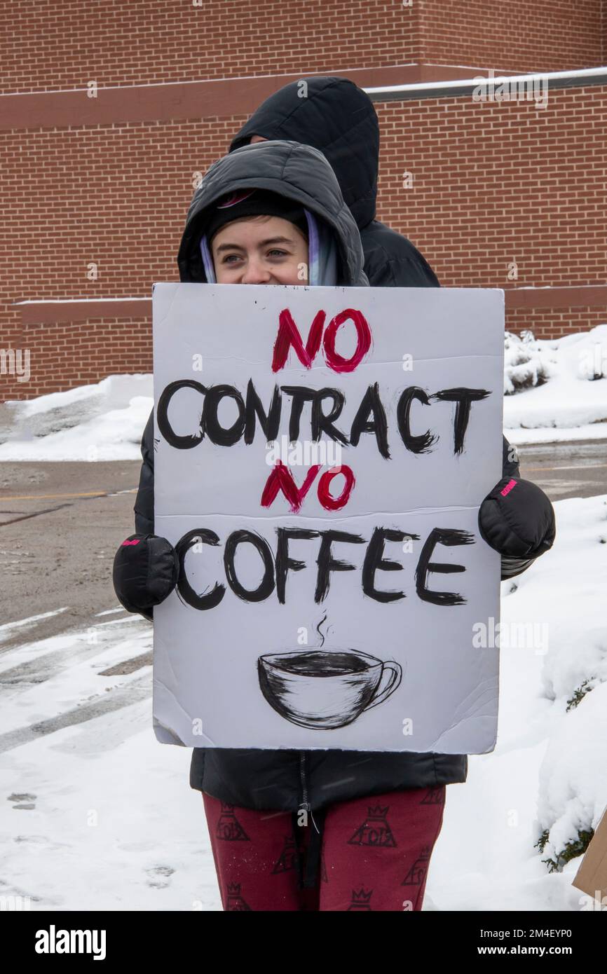 St. Anthony, Minnesota. Starbucks workers across the country strike to