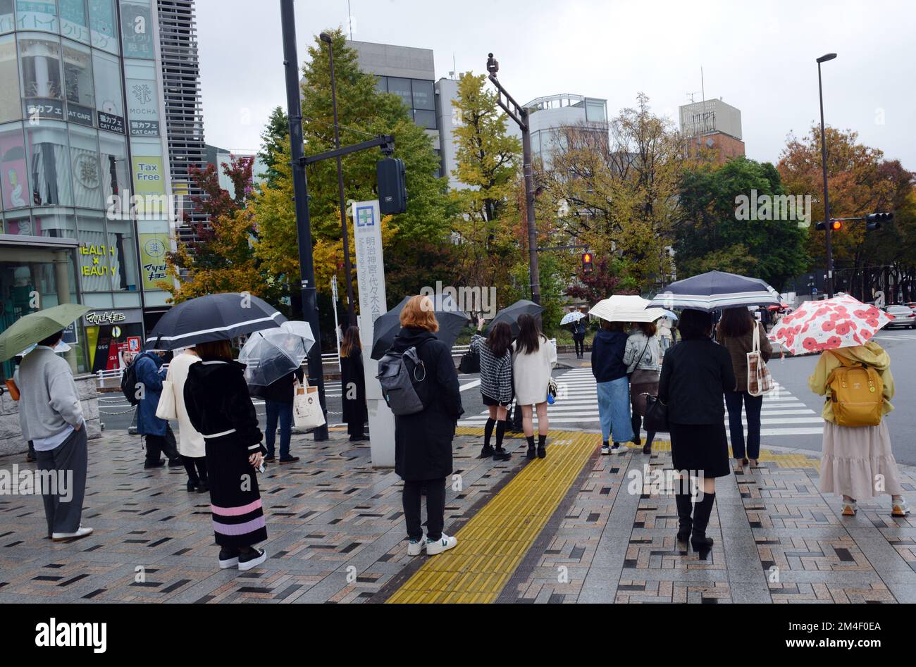 The fashionable Omotesandō Avenue lined with stylish designer shops and hip cafes. Tokyo, Japan. Stock Photo