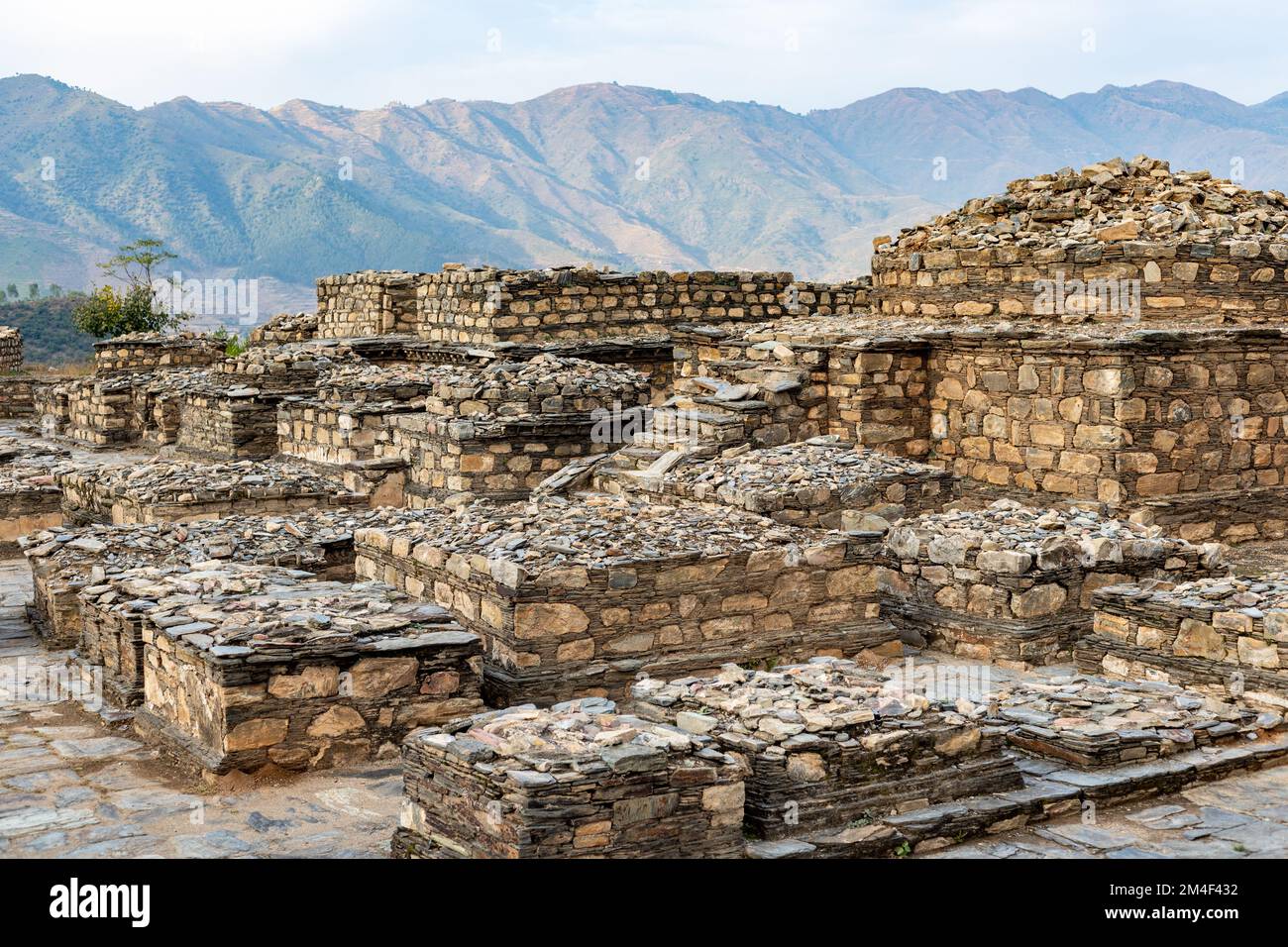 Nemogram Stupa and Monastery in Shamozai swat, Pakistan Stock Photo