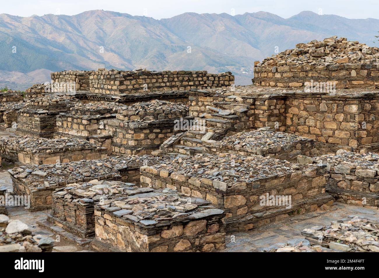 Nimo Gram Buddhist Stupa in tehsil Barikot, Shamozai Swat, Pakistan Stock Photo