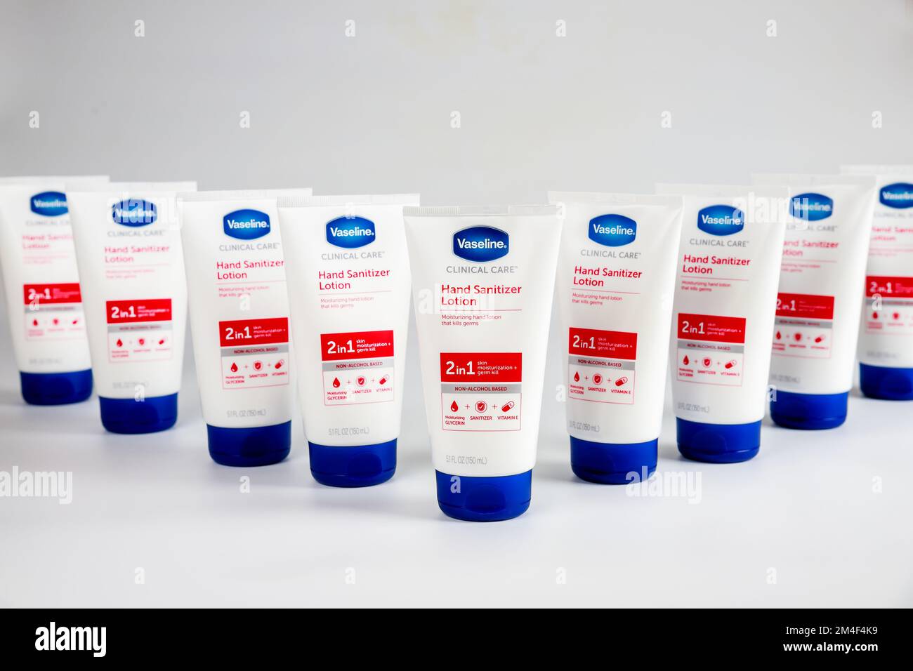 Skin is moisturized and germs are killed with Vaseline hand sanitizer