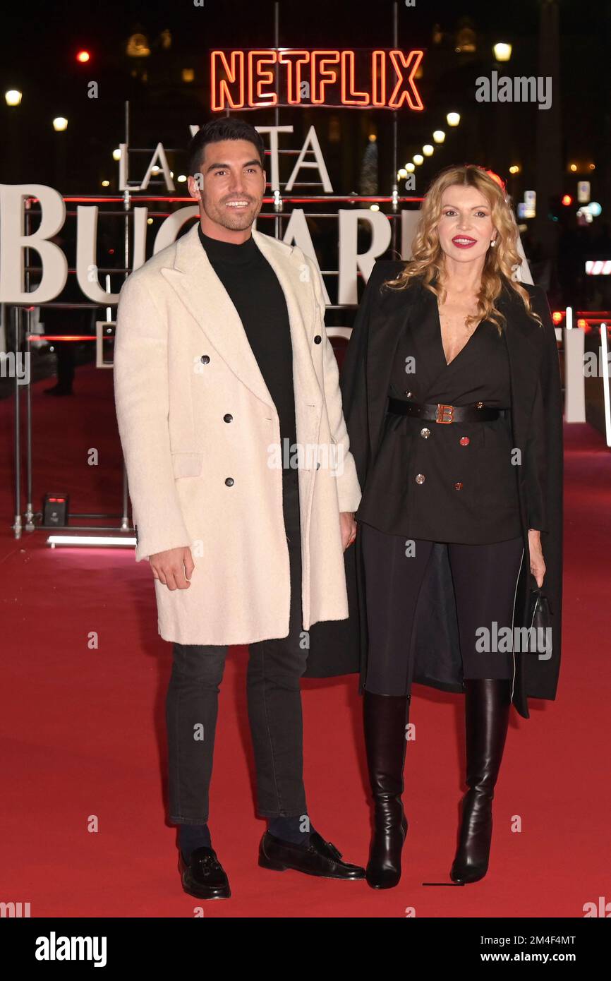 Cristiano Di Luzio (l) and Rita Rusic (r) attend the red carpet of new