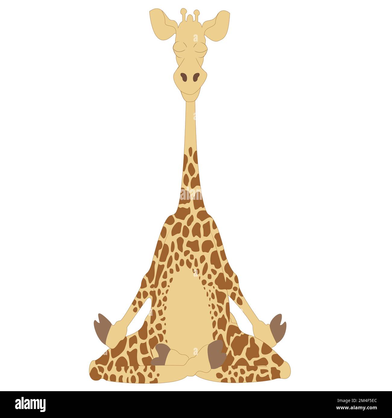 cute giraffe meditating Stock Vector
