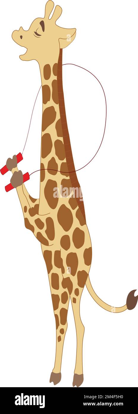 giraffe is exercising Stock Vector