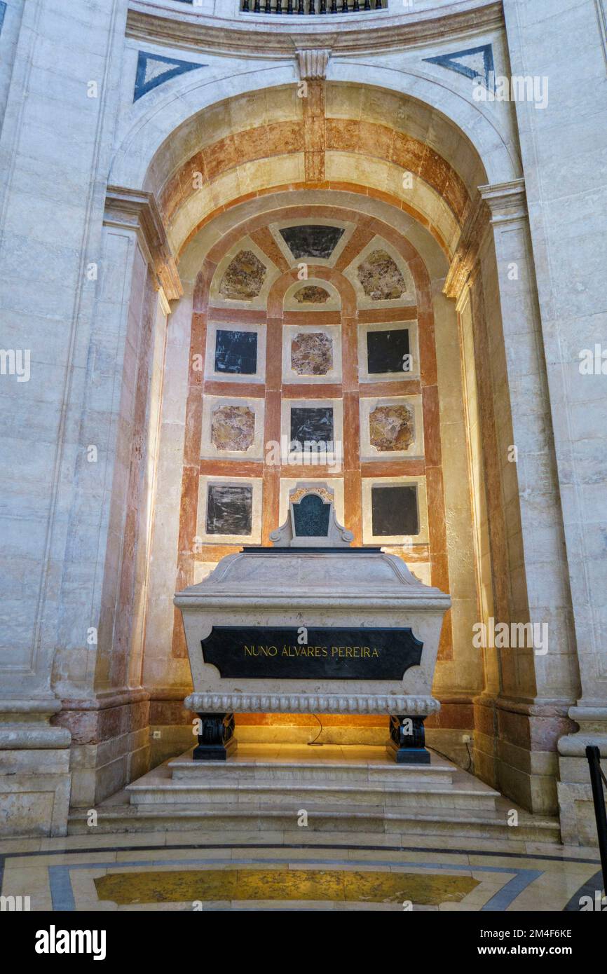 Nuno Alvares Pereira tomb at the National Pantheon aka Church of Santa Engrácia in Lisbon, Portugal, Europe Stock Photo