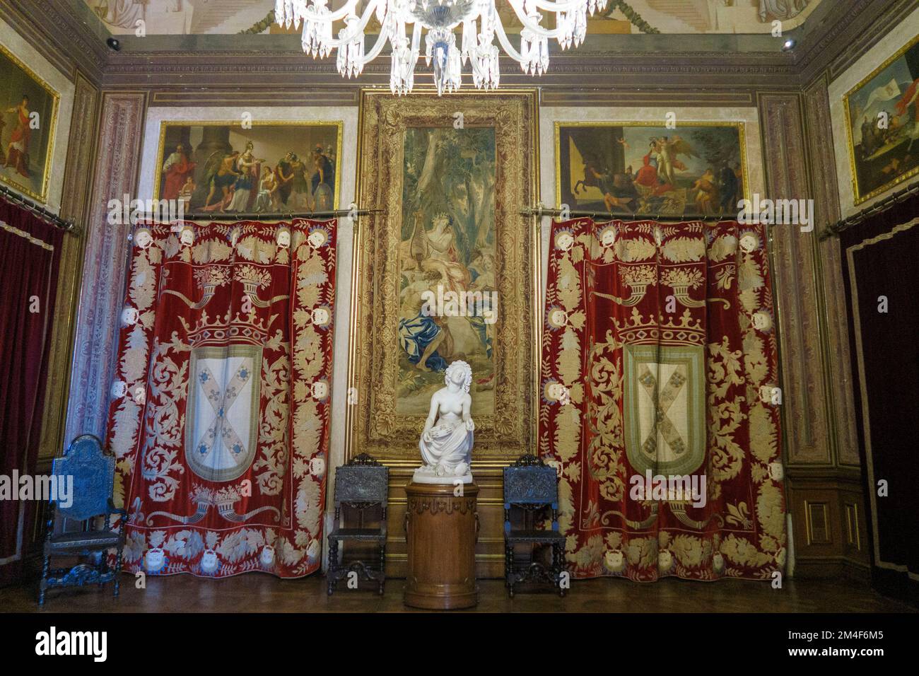 Palace of Ajuda - Palácio Nacional da Ajuda - in Belem, Lisbon, Portugal, Europe Stock Photo