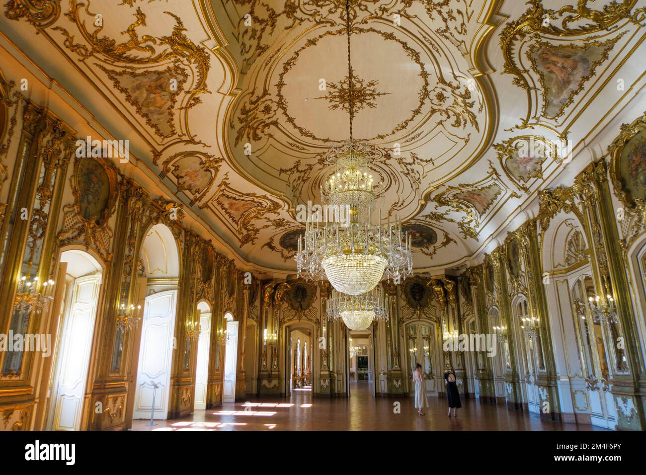 Ballroom at the at the Palace of Queluz - Palácio Nacional de Queluz - Portugal, Europe Stock Photo