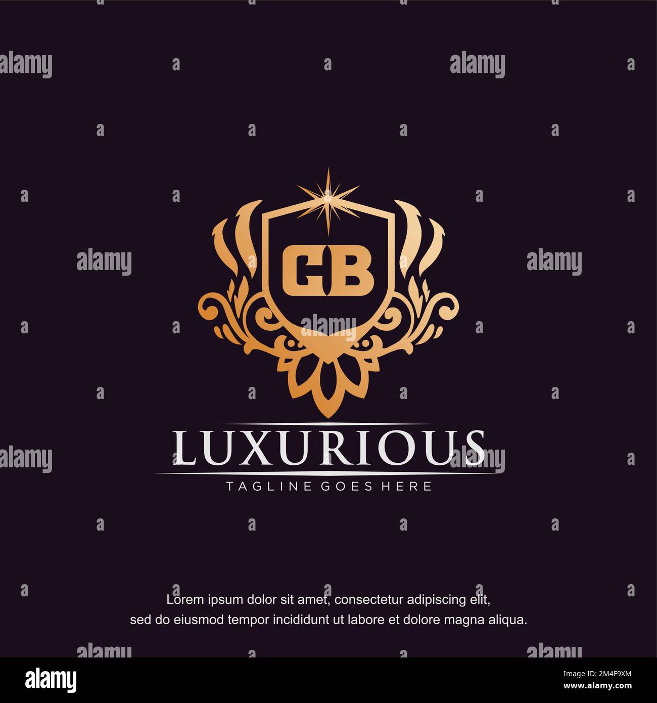 CB initial letter luxury ornament gold monogram logo template vector. Stock Vector