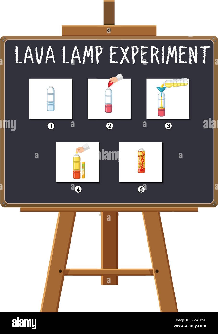 Lava lamp science experiment illustration Stock Vector