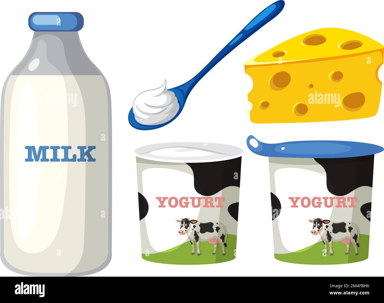 Group of dairy milk products illustration Stock Vector Image & Art Alamy