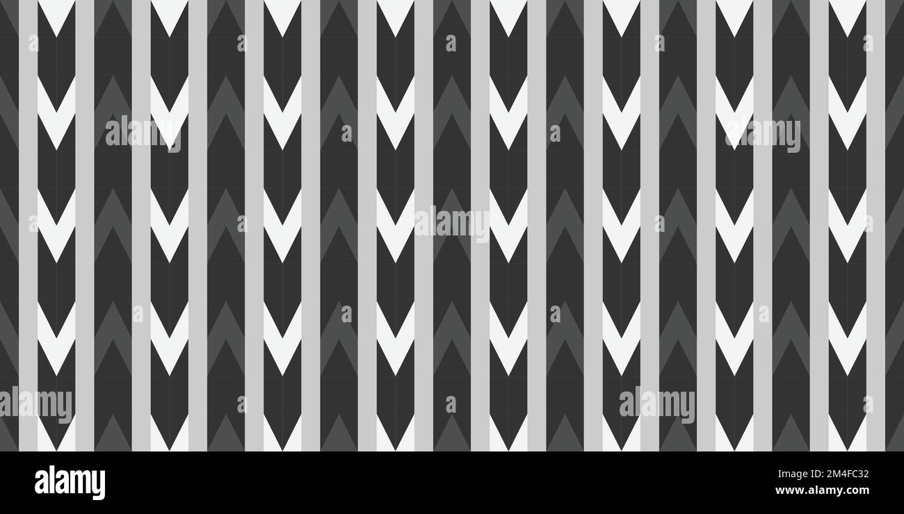 Vector geometric seamless pattern with arrows. Abstract black and white ...