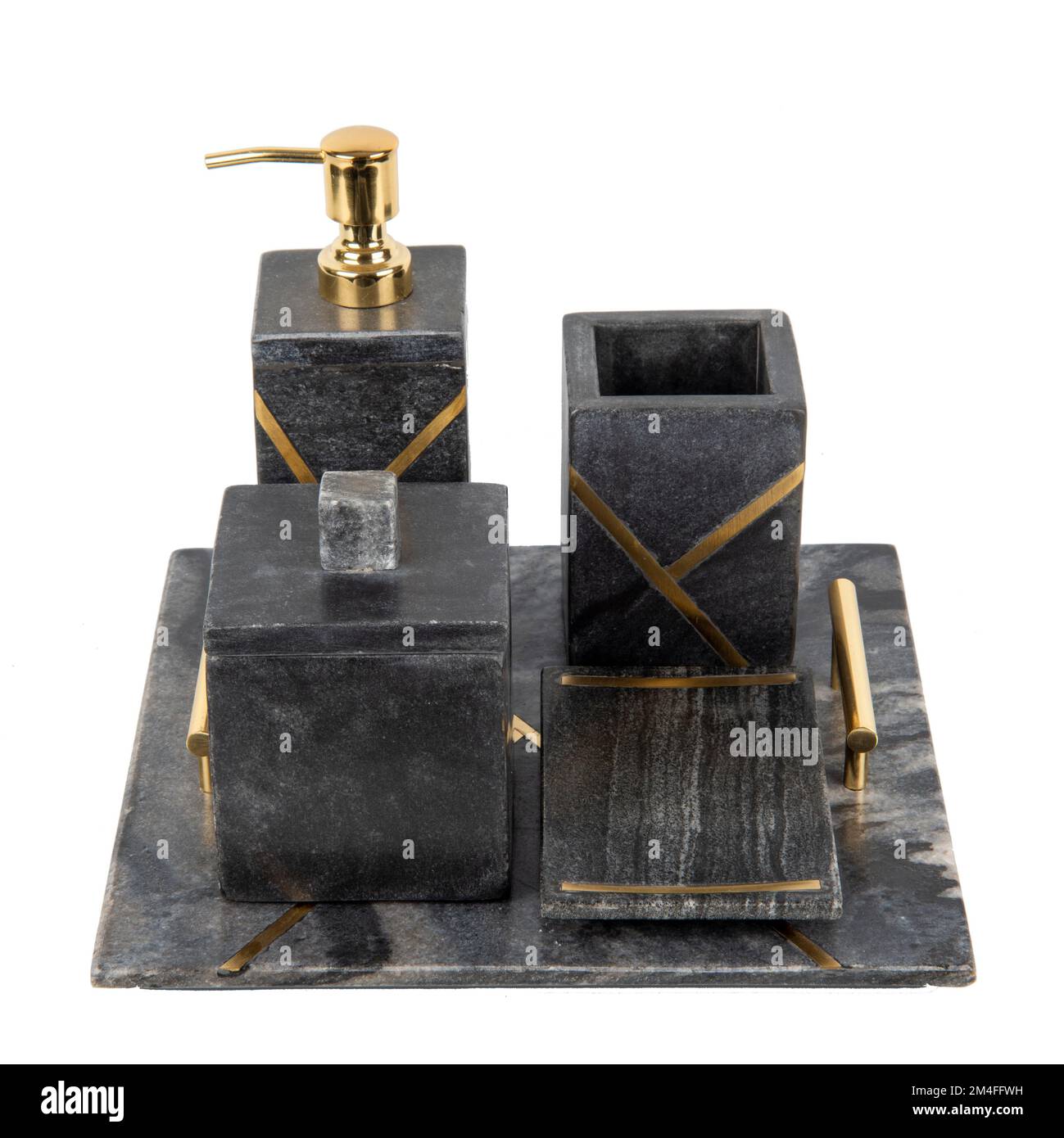 luxury design marble bath accessories isolated Stock Photo Alamy