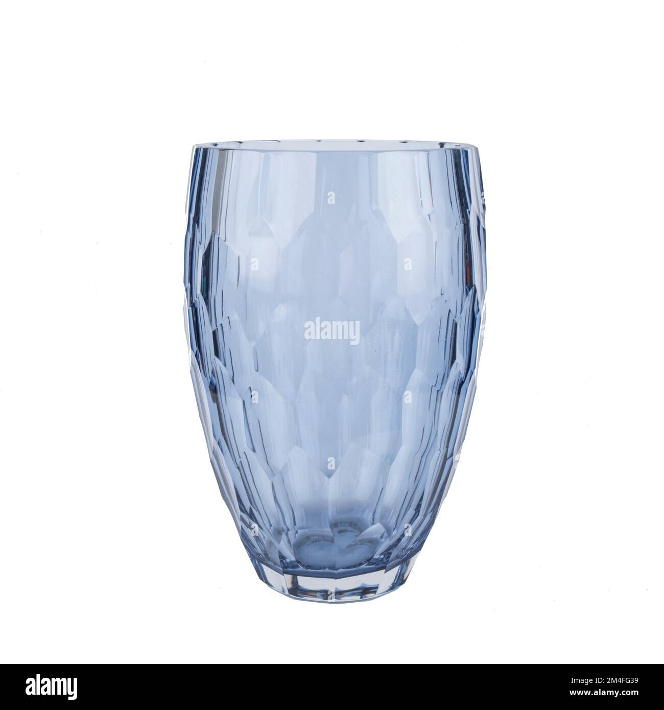 decorative blue glass vase isolated on white Stock Photo - Alamy