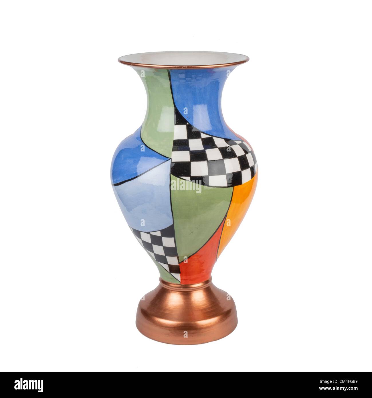 colorful ceramic vase isolated on white background Stock Photo Alamy