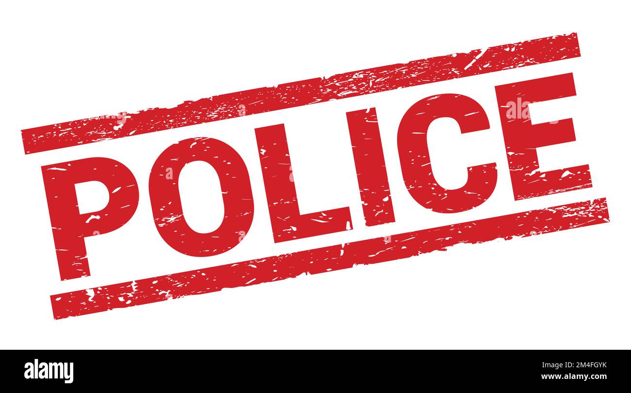 POLICE text written on red rectangle stamp sign Stock Photo - Alamy