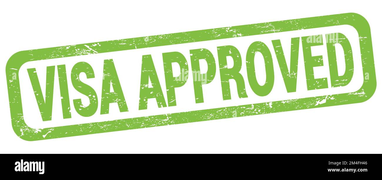 VISA APPROVED text written on green rectangle stamp sign Stock Photo ...