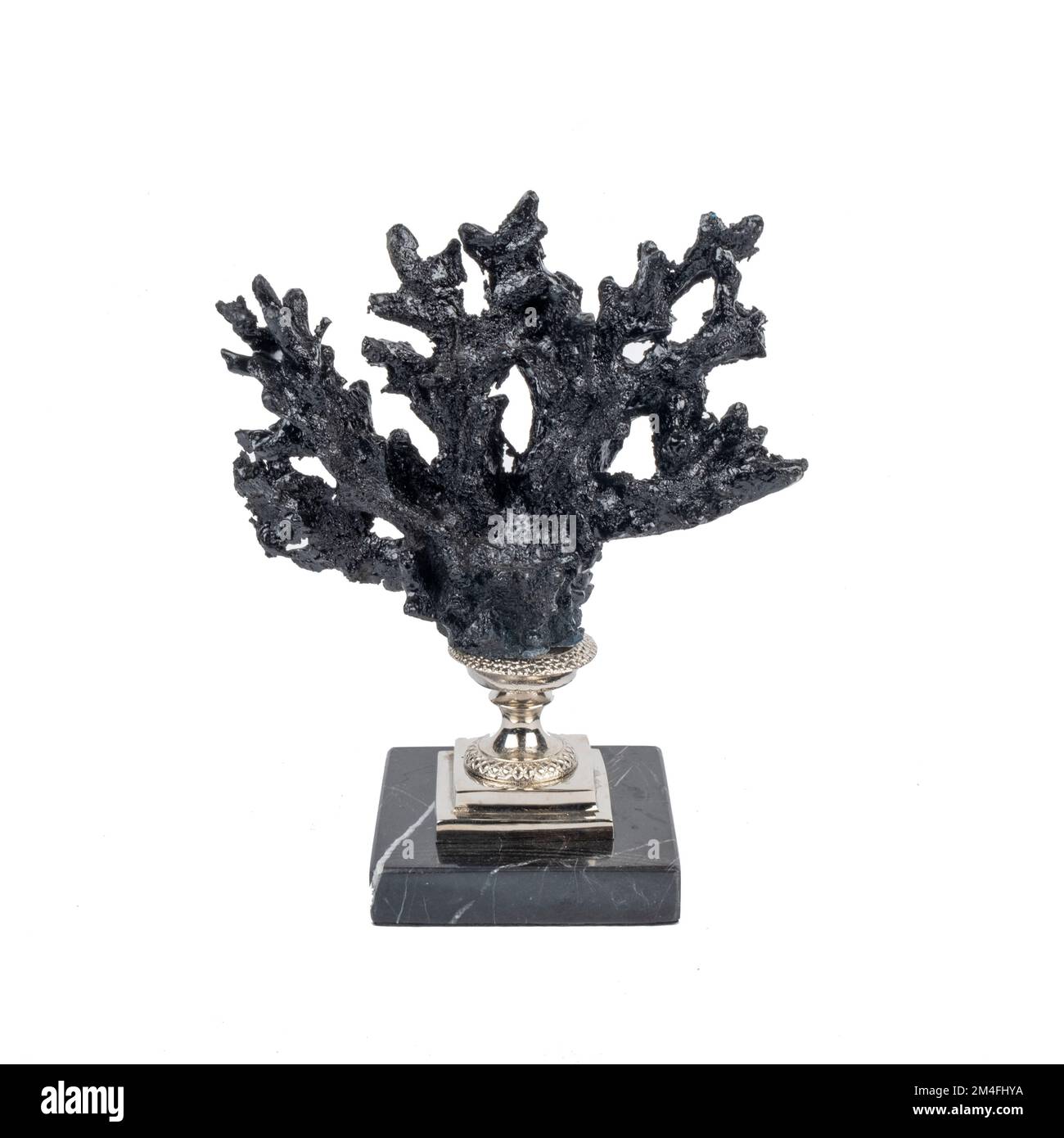 black coral on marble stand decorative object isolated Stock Photo Alamy