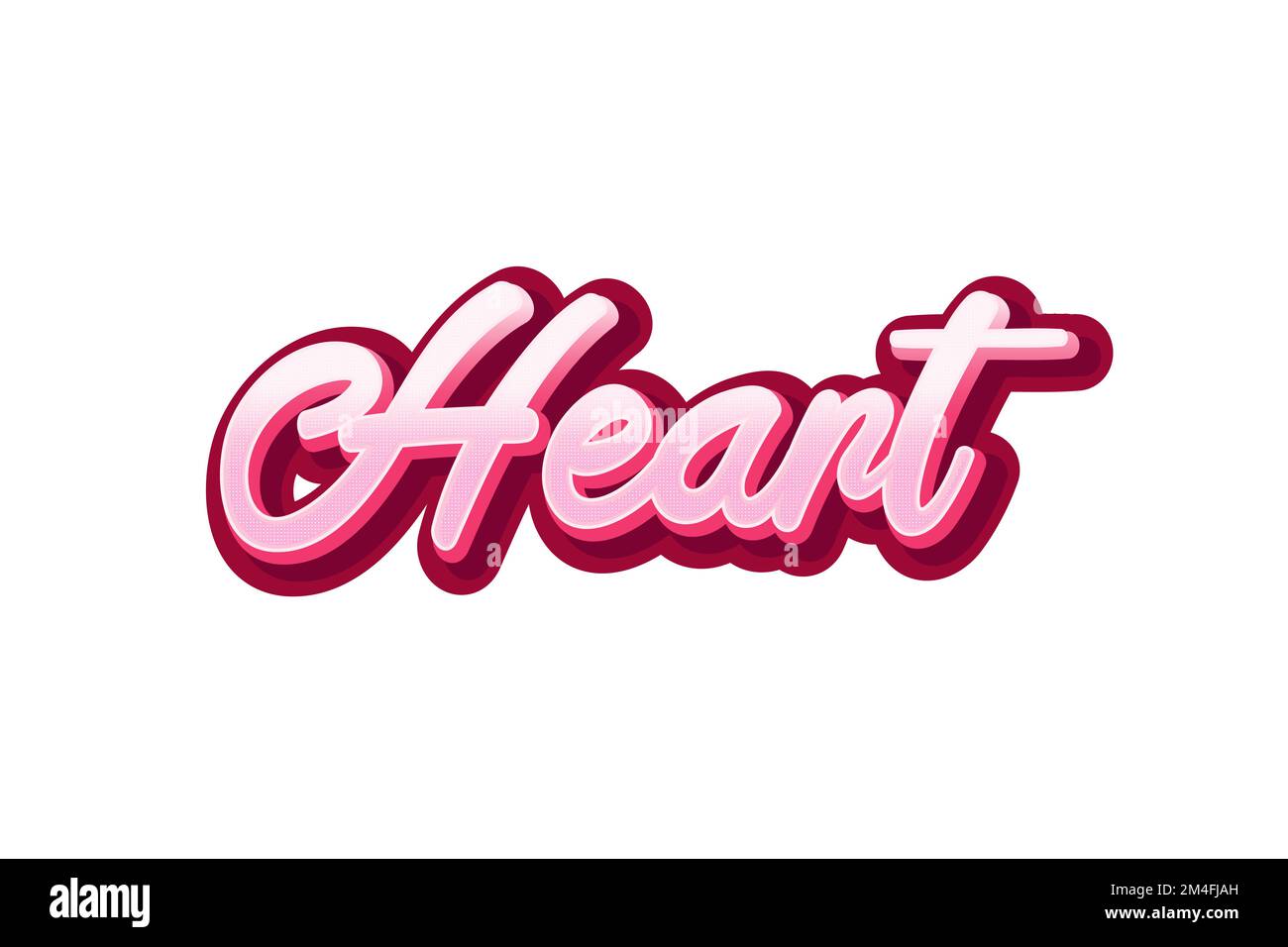Heart text style effect. Lettering design Stock Photo - Alamy