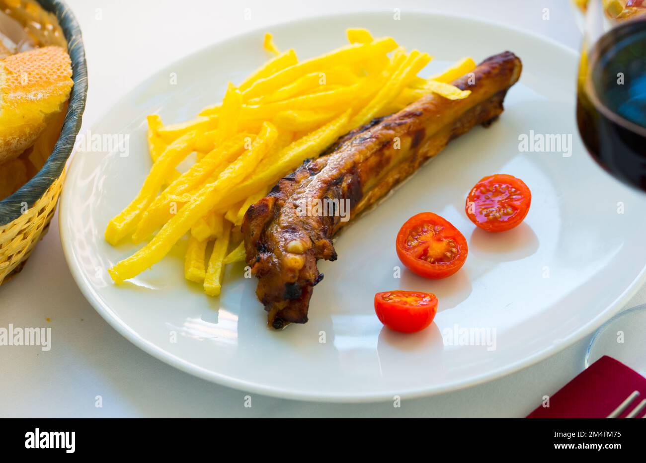 Pork ribs french fries hi-res stock photography and images - Alamy