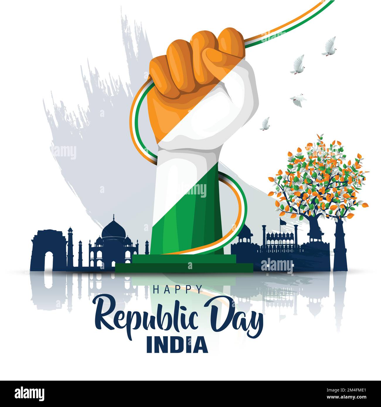 Creative Poster, Banner or Flyer for Republic Day of India 26 January  Celebration with Modern Design Stock Vector - Illustration of modern,  concept: 135277191