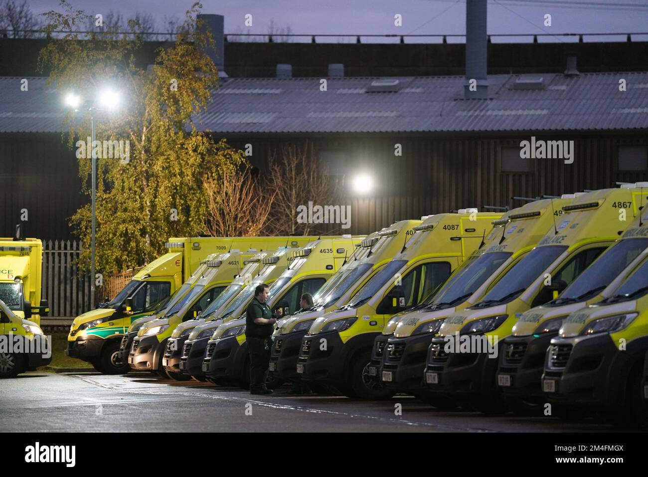 Ambulances Outside Ambulance Headquarters In Coventry As Paramedics ambulances-outside-ambulance-headquarters-in-coventry-as-paramedics