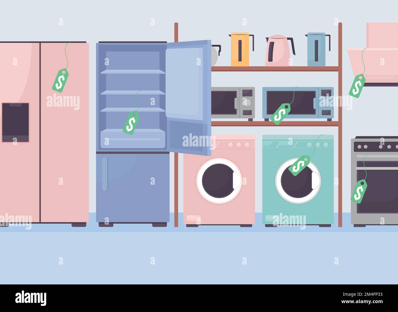 Discount on kitchen appliances flat color vector illustration Stock Vector Image & Art Alamy