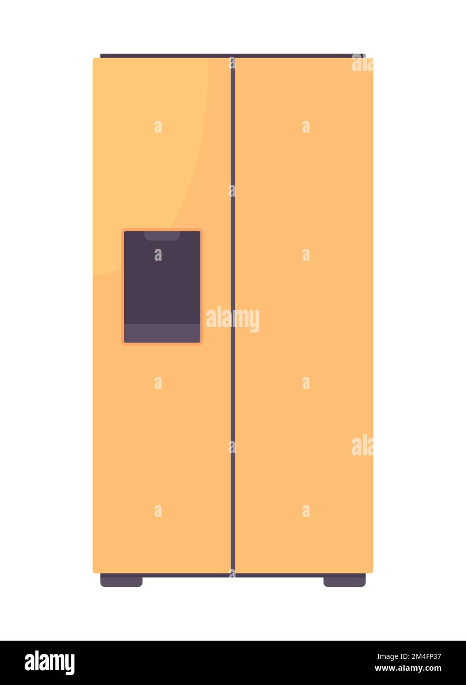 Refrigerator semi flat color vector object Stock Vector
