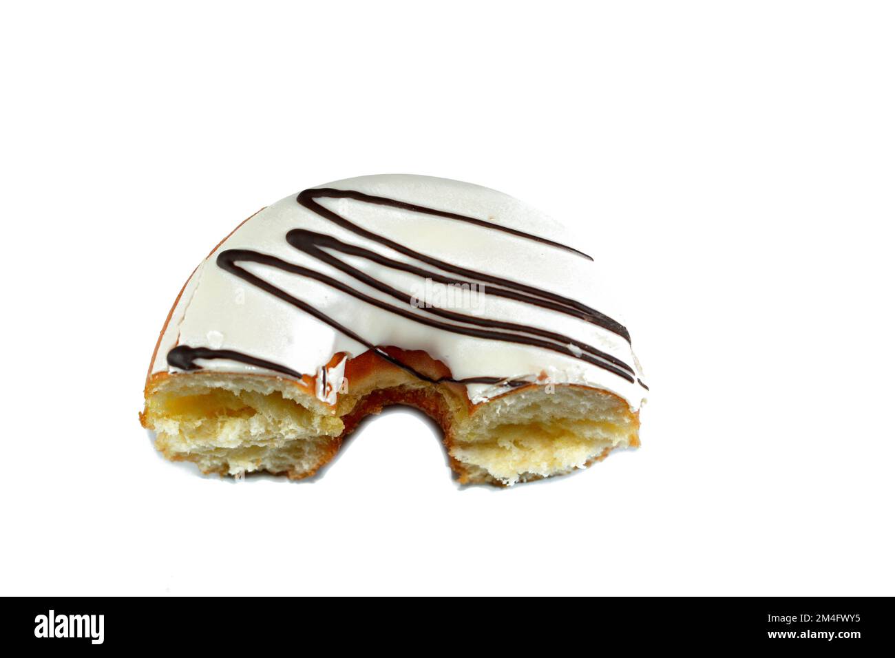 White Chocolate Ring Donut With Brown Chocolate Sauce A Glazed Yeast white-chocolate-ring-donut-with-brown-chocolate-sauce-a-glazed-yeast