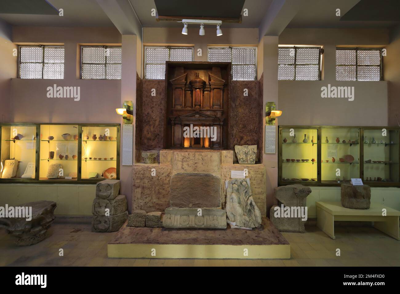 The interior of the museum of archaeology in the Citadel, Amman city ...