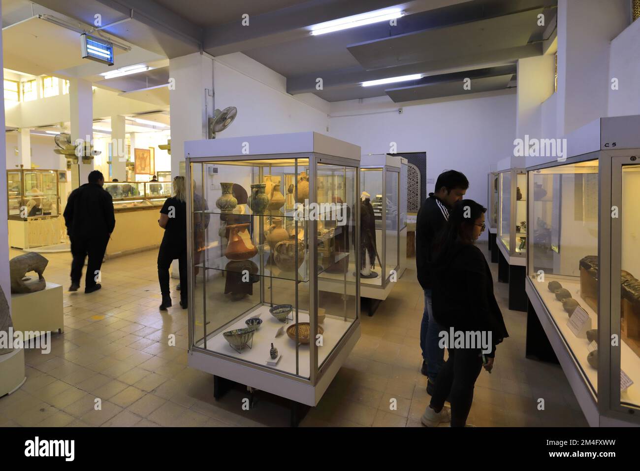 The interior of the museum of archaeology in the Citadel, Amman city ...